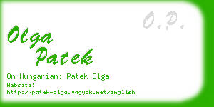 olga patek business card